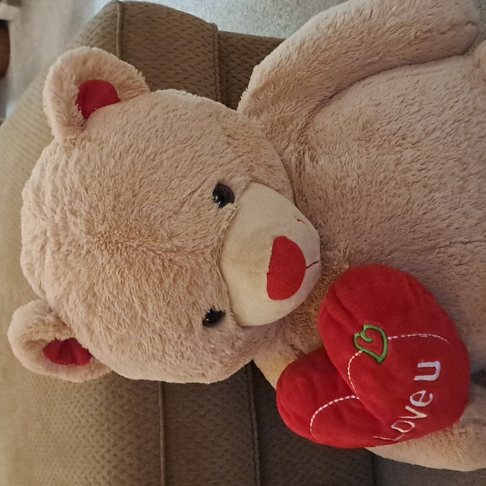 Giant Stuffed I Love U Teddy Bear - Picture 4 of 9